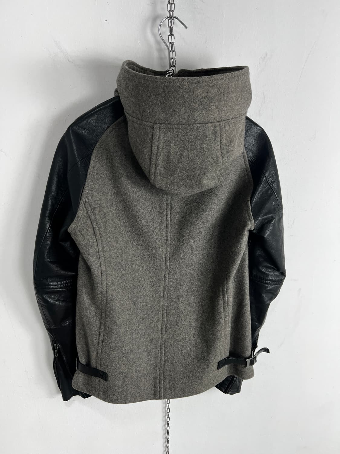 어태치먼트 (Attachment) 레더암 하이넥 멜톤 울 자켓 상품이미지6