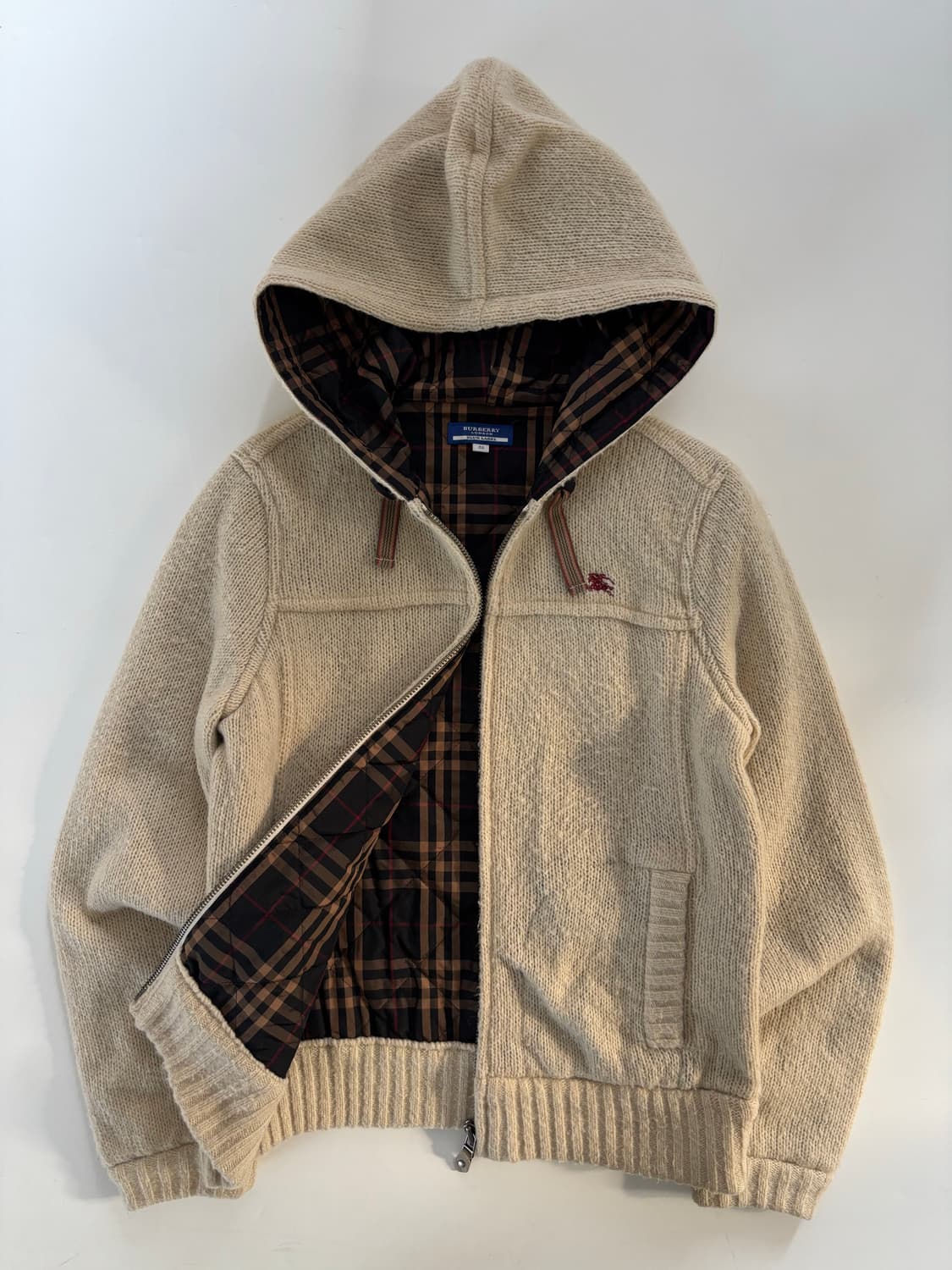 Burberry 버버리 블루라벨 모헤어 아이보리 니트 후드 집업  상품이미지2