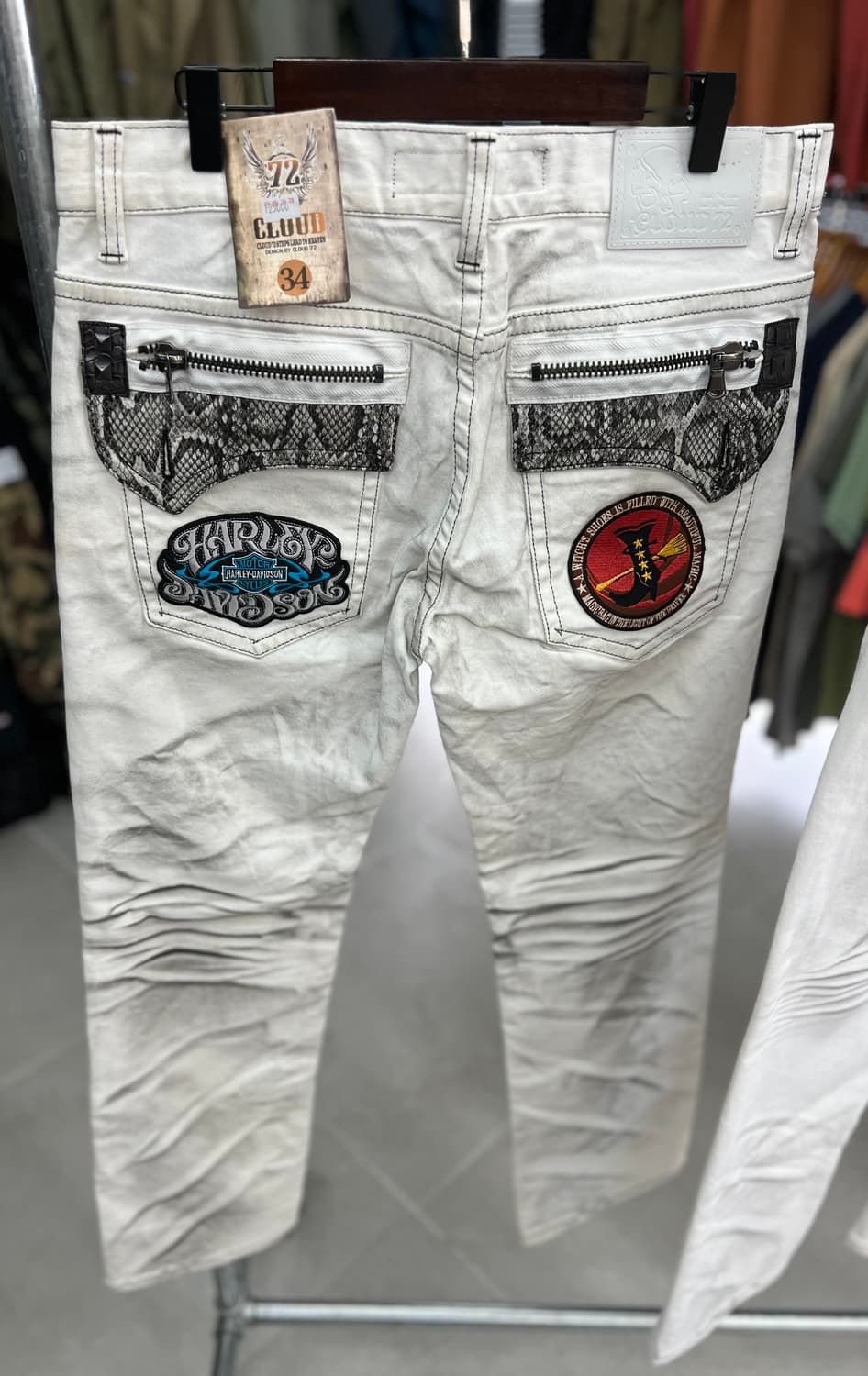 화이트 워싱 자수패치 pant 상품이미지4