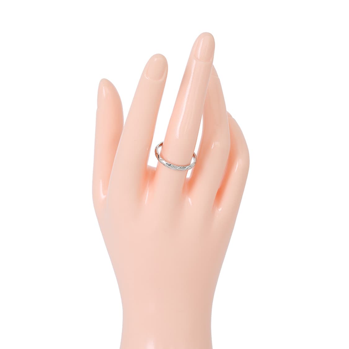 샤넬 마틀라세 코코크러쉬 반지 화이트골드 퀼팅 링 58호 상품이미지5