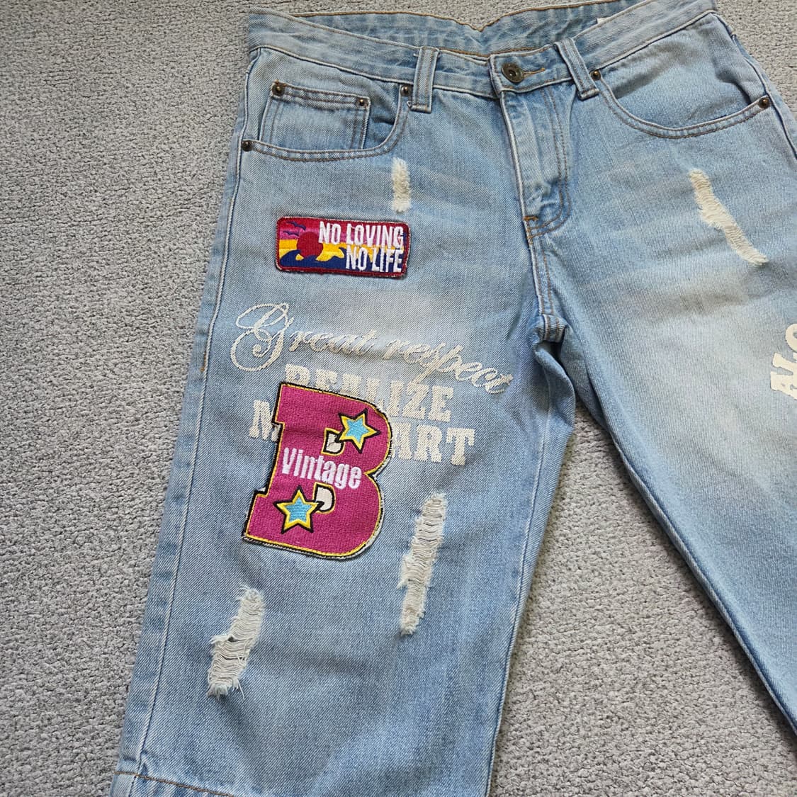 AGATE 빈티지 하프 데님 팬츠 30-31 상품이미지2