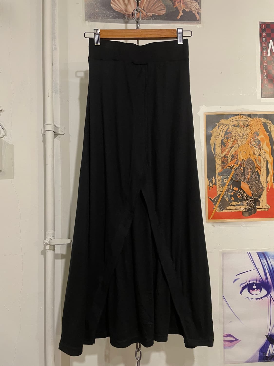 dig deep 디그딥 아일렛 리본 절개 레이스 블랙 롱스커트 펑크 상품이미지7