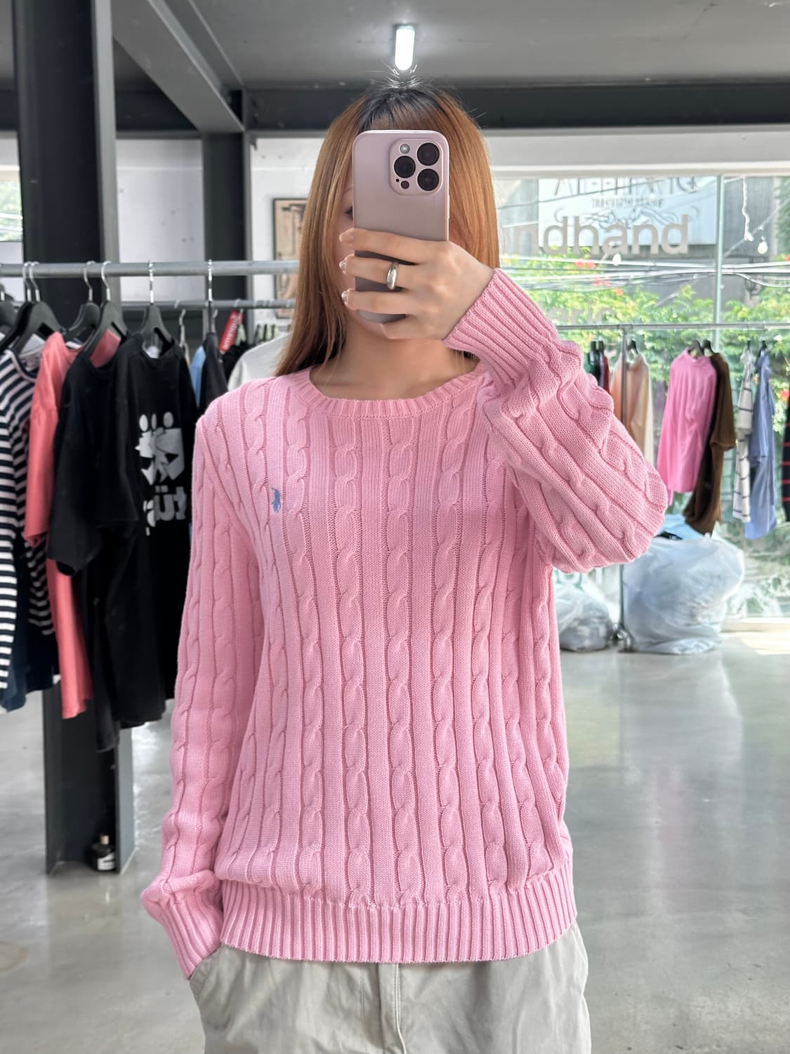 폴로랄프로렌 포니 딸기우유 꽈배기 니트 상품이미지1