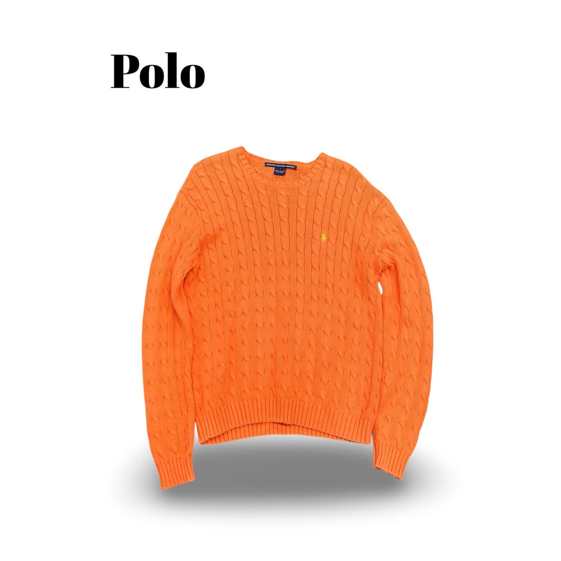 (100)폴로 랄프로렌 오렌지 케이블 니트 상품이미지1