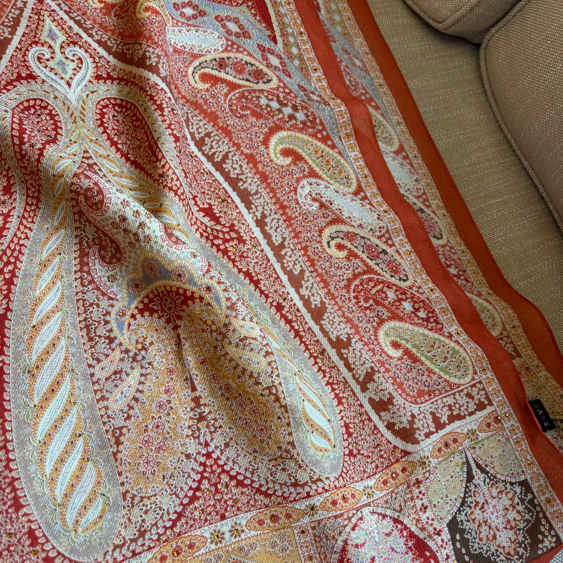 닥스(DAKS) 페이즐리 울 실크 혼방 스카프 머플러 상품이미지4