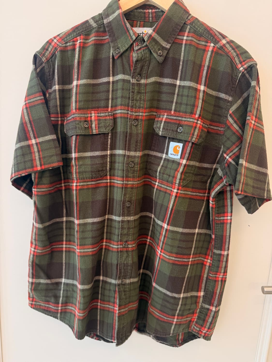 칼하트(Carhartt)의 그린 체크 반팔 셔츠 상품이미지1