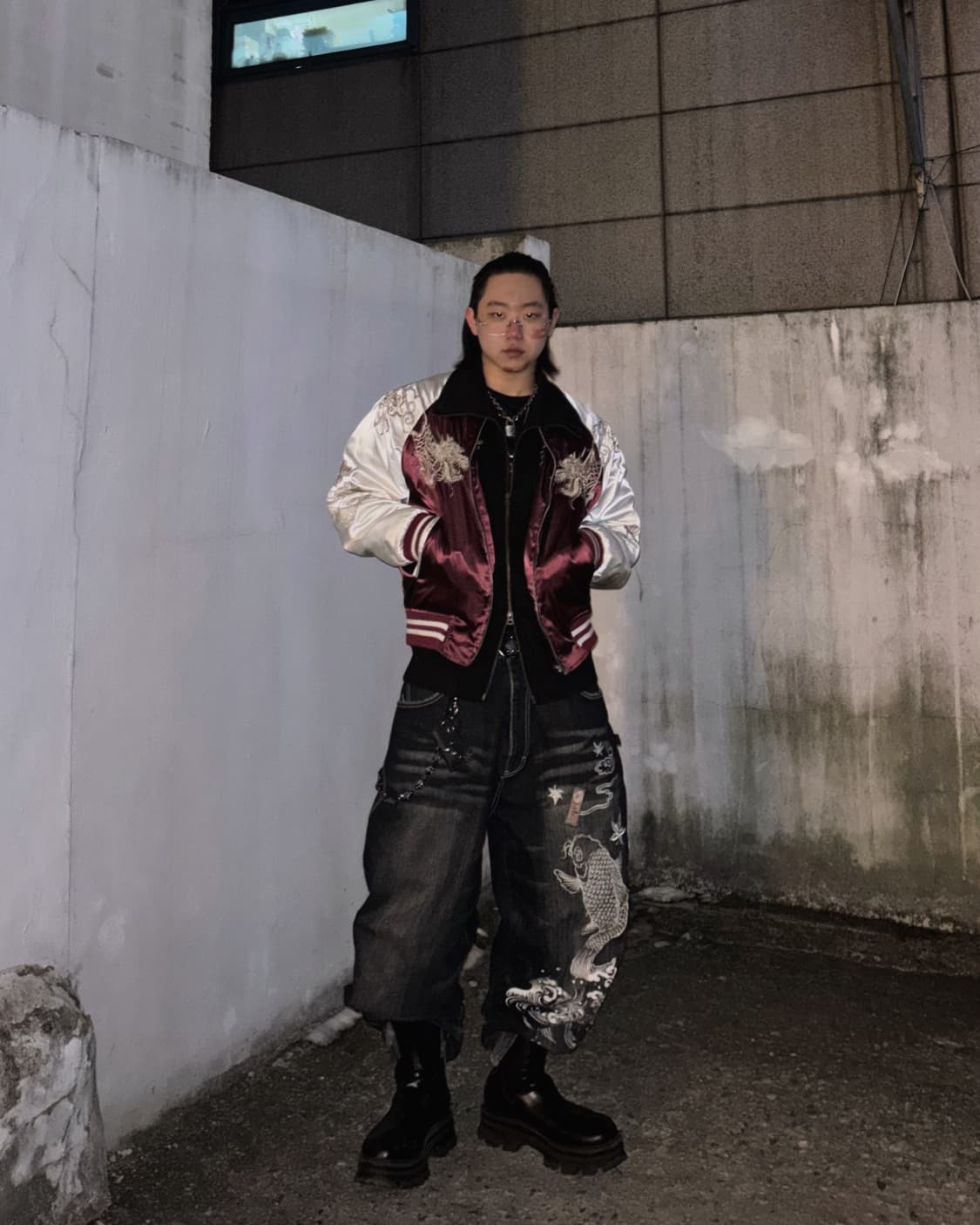 [HOSHIHIME]호시히메 재패니즈 드래곤 버건디 스카쟌 F 상품이미지8