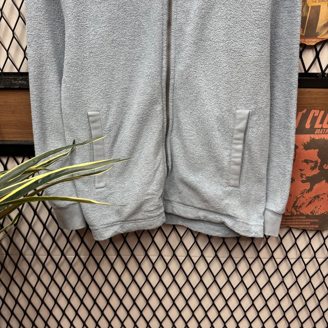 푸마 테리 후리스 후드 집업 전면 로고 포인트 스카이블루 상품이미지4