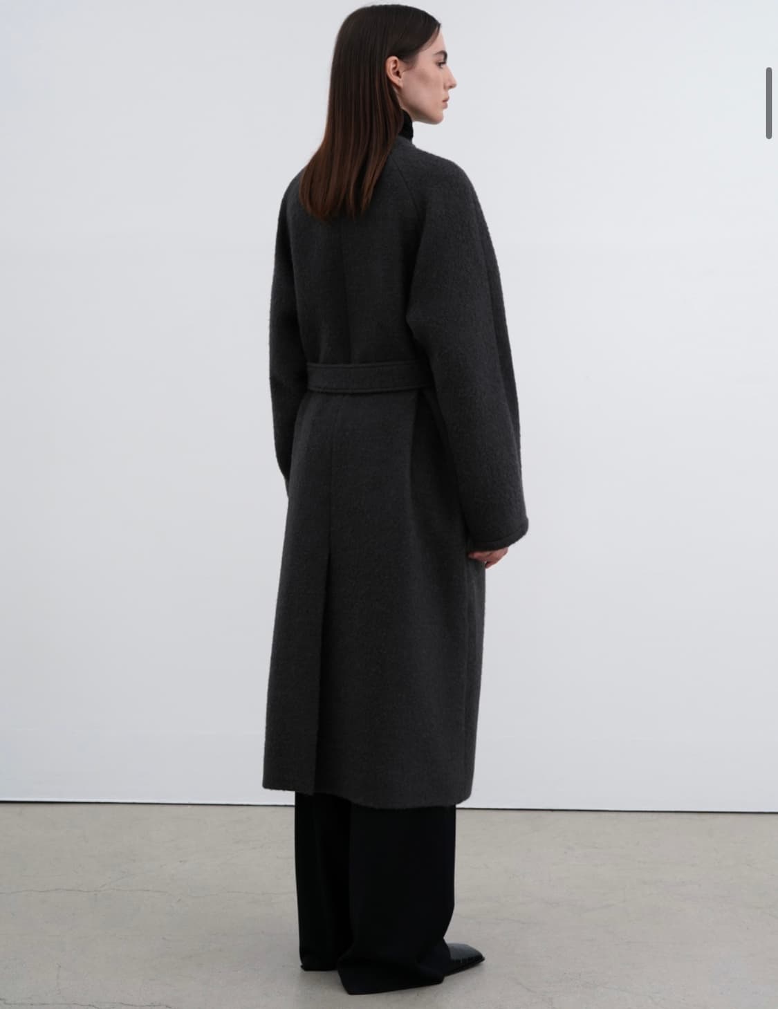 인사일런스 칼라리스 알파카 로브 코트 CHARCOAL 상품이미지3