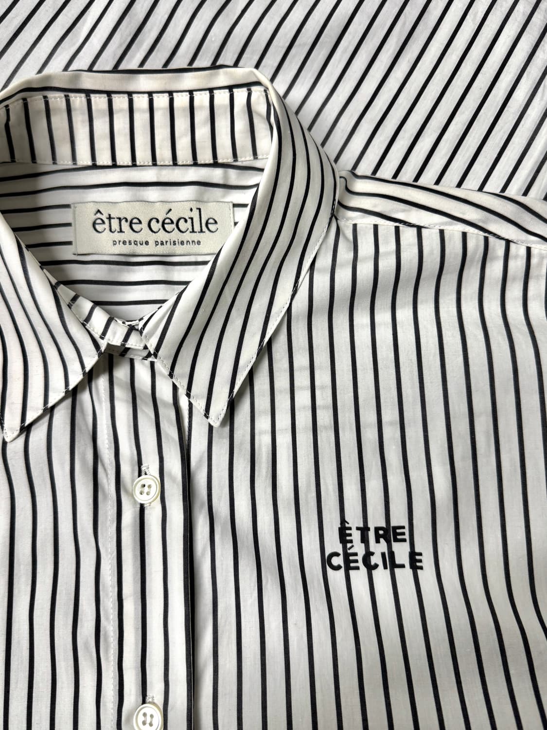  ETRE CECIL 에트르 세실 스트라이브 롤업소매 반팔티셔츠 M 상품이미지5