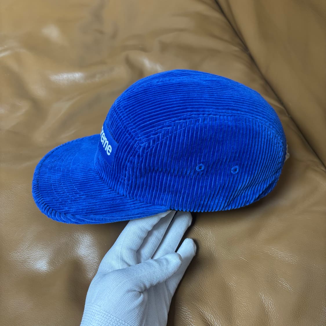 슈프림 캠프캡 모자 박스로고 24fw 코듀로이 로얄 상품이미지5