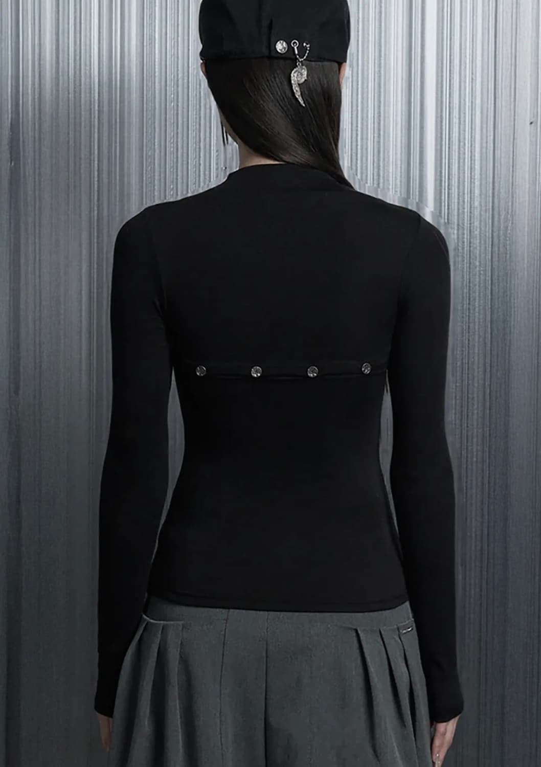 에트오소매  Button Split Long Sleeve Tee  상품이미지2