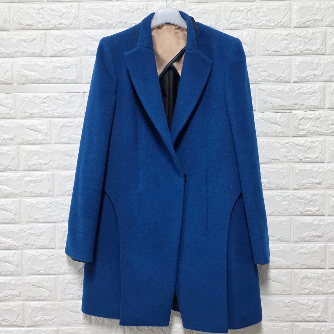 택포_ 한섬 SJSJ 파란색 앙고라혼방 코트 S 상품이미지1