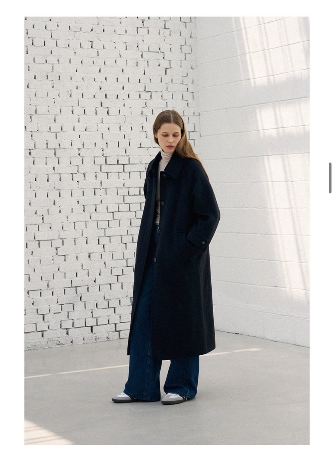 (M) 드로우핏 우먼 소프트 캐시미어 싱글 발마칸 코트 [BLACK] 상품이미지5