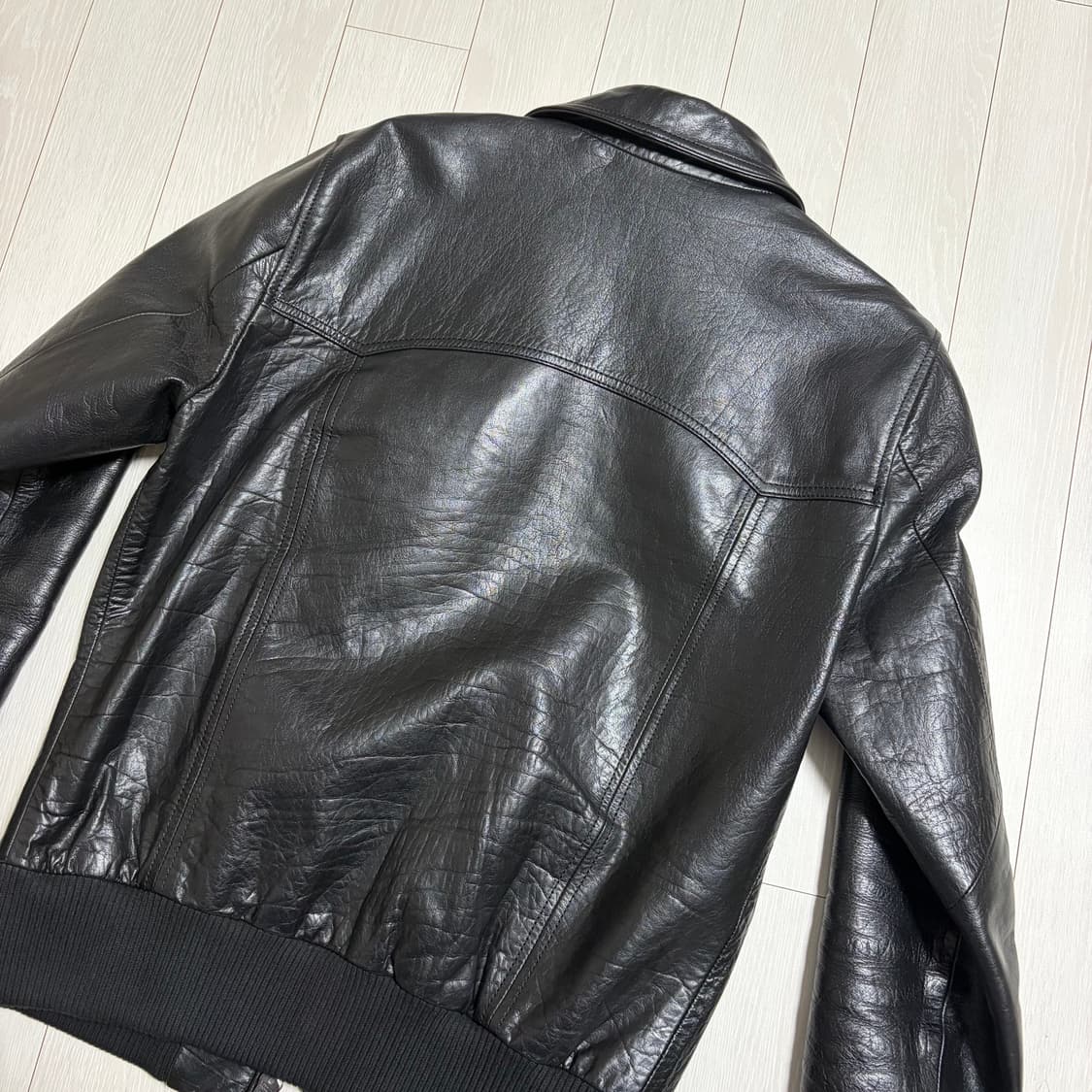 자라 버팔로 레더 자켓 (m) 상품이미지4