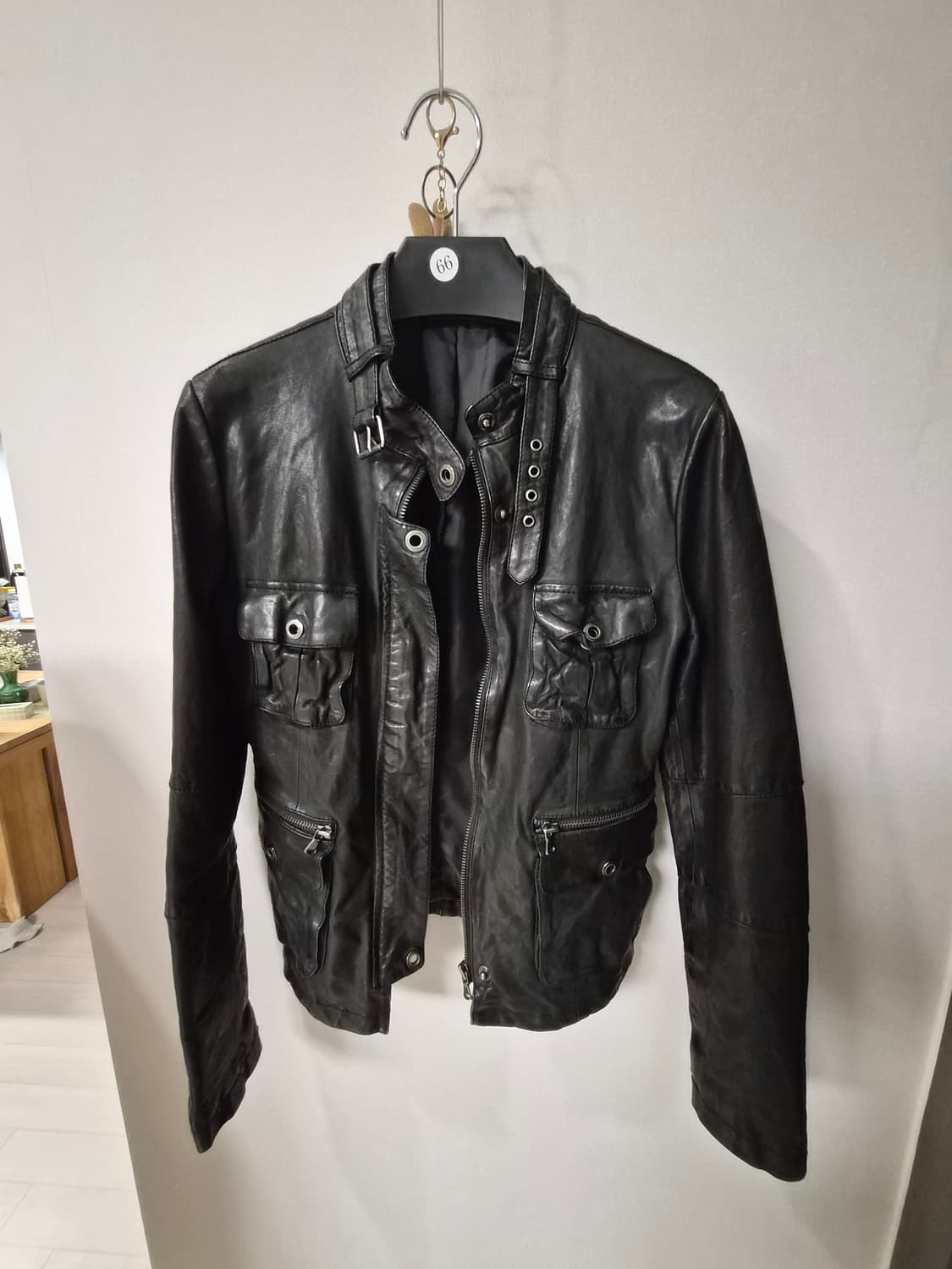 이태리 양가죽 100% FRIENDS 블랙 레더 자켓  상품이미지1