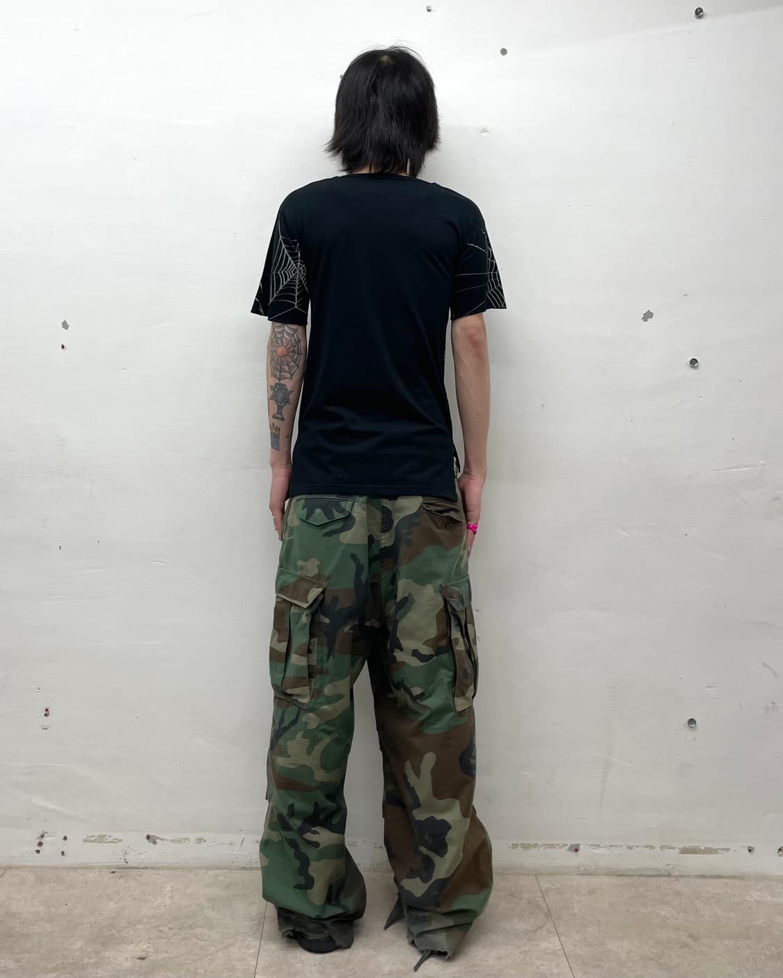 spider silk black vintage T-shirt  상품이미지6