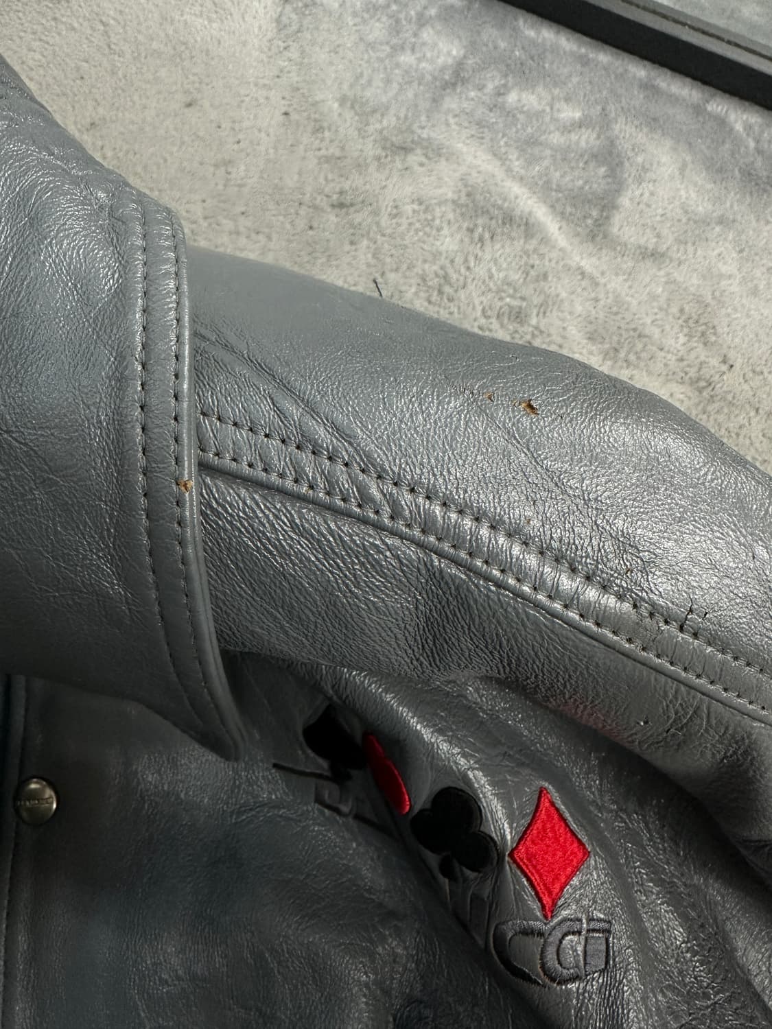 90s DAVOUCCI 레더 봄버 자켓 XXL 상품이미지8