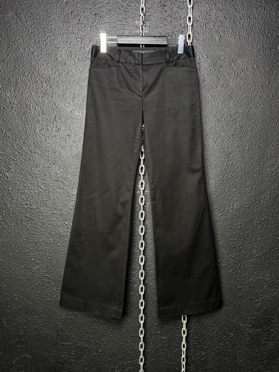 Black Wide Flare Slacks 상품이미지6