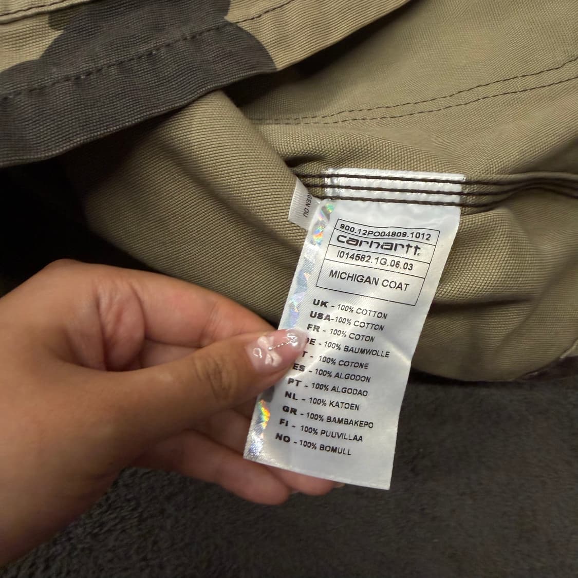 [ 정품/S ] 칼하트 카모 미시건 워크 초어 자켓 상품이미지6