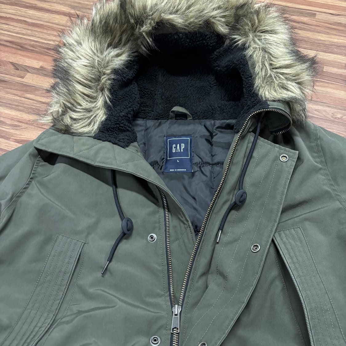 갭 프리마로프트 n3b 스노클 파카 패딩 밀리터리 카키 그린 올드갭 상품이미지2