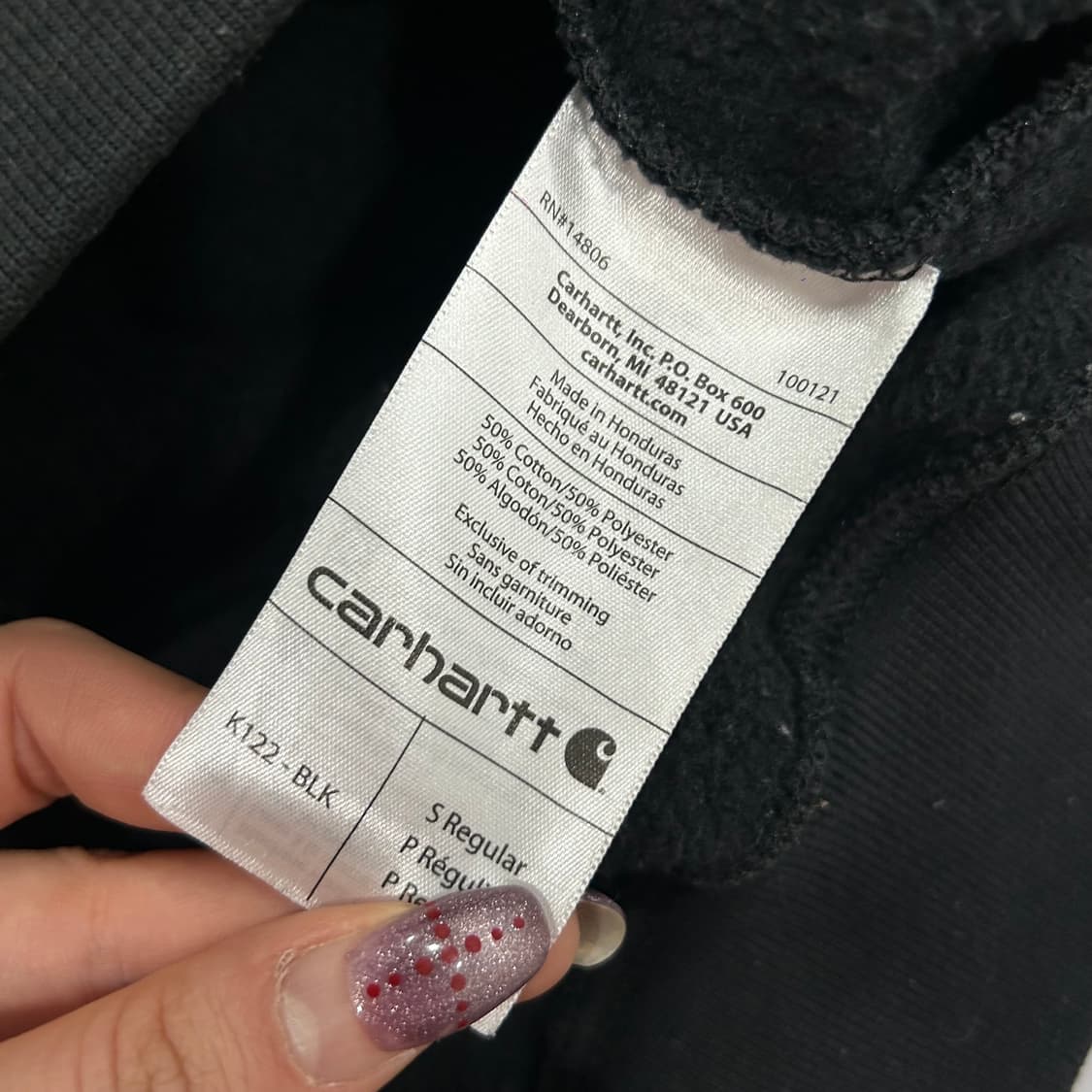 Carhartt 칼하트 오리지널핏 블랙 후드집업 상품이미지6