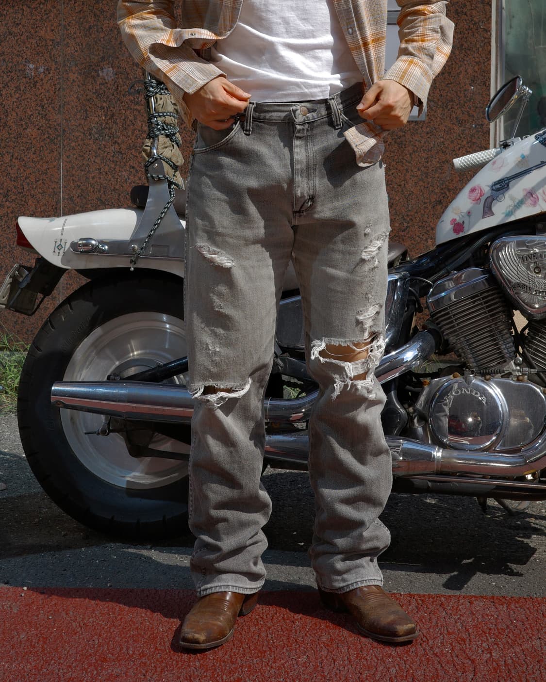 90’s Wrangler 디스트로이드 13mwz 데님 팬츠 상품이미지9