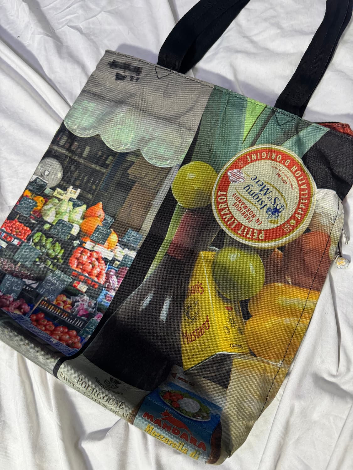 유럽 마켓 그래픽 캔버스 토트백 상품이미지3