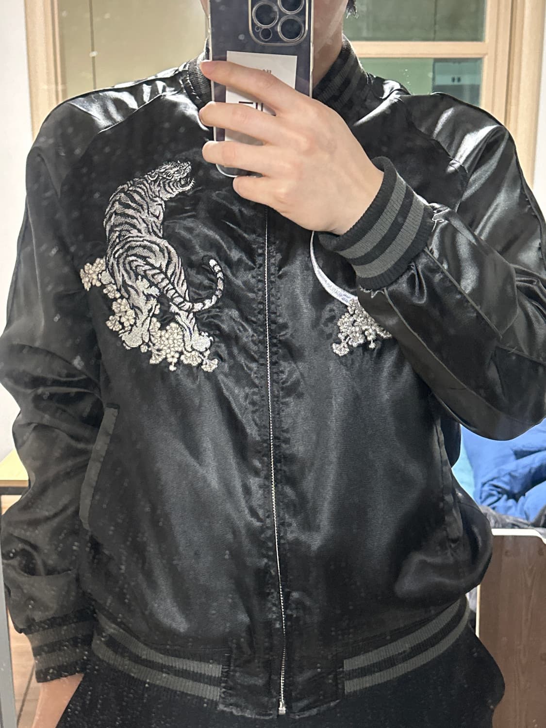 오보로 백호 자수 스카쟌 L 상품이미지3