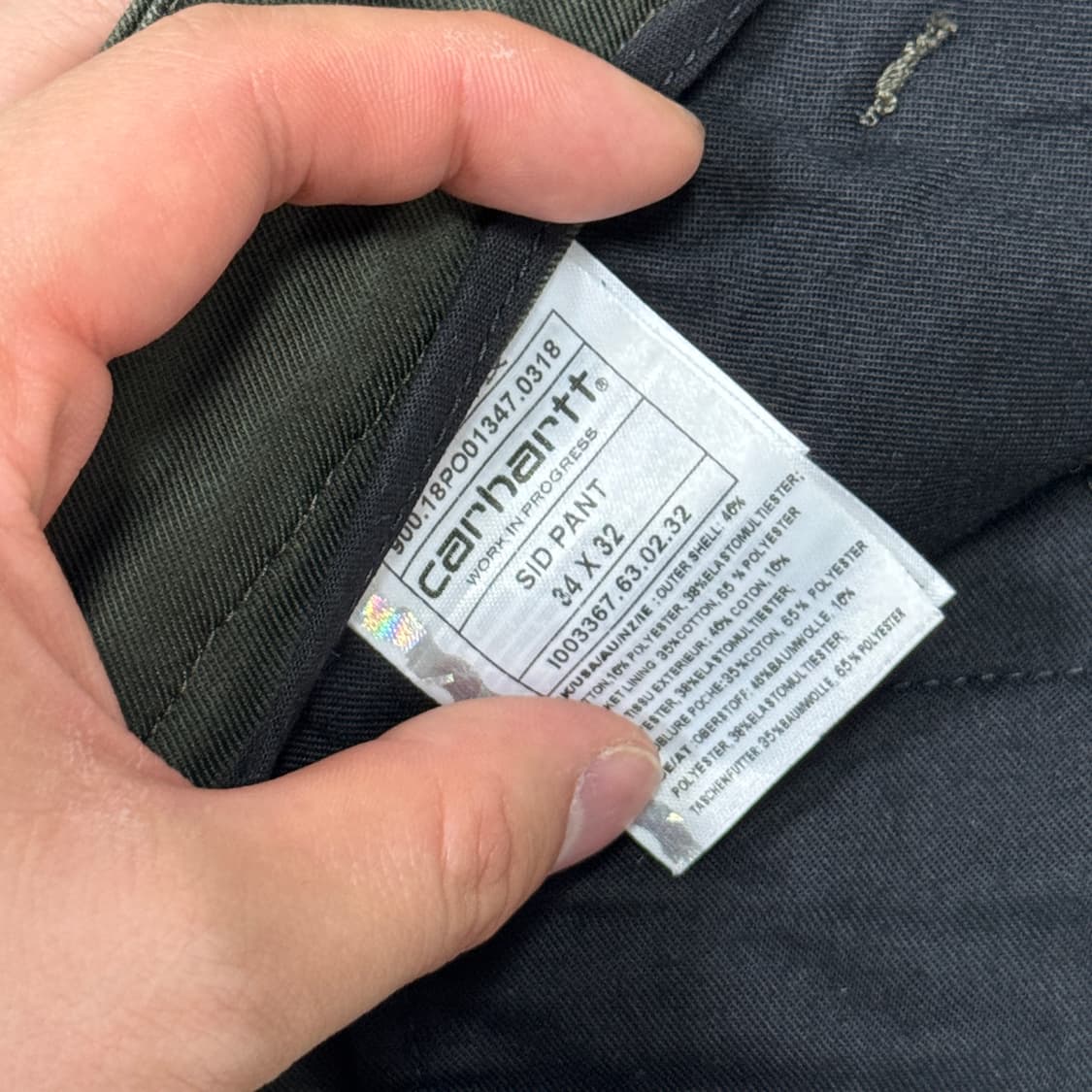칼하트 wip 카키 치노팬츠 34 상품이미지6