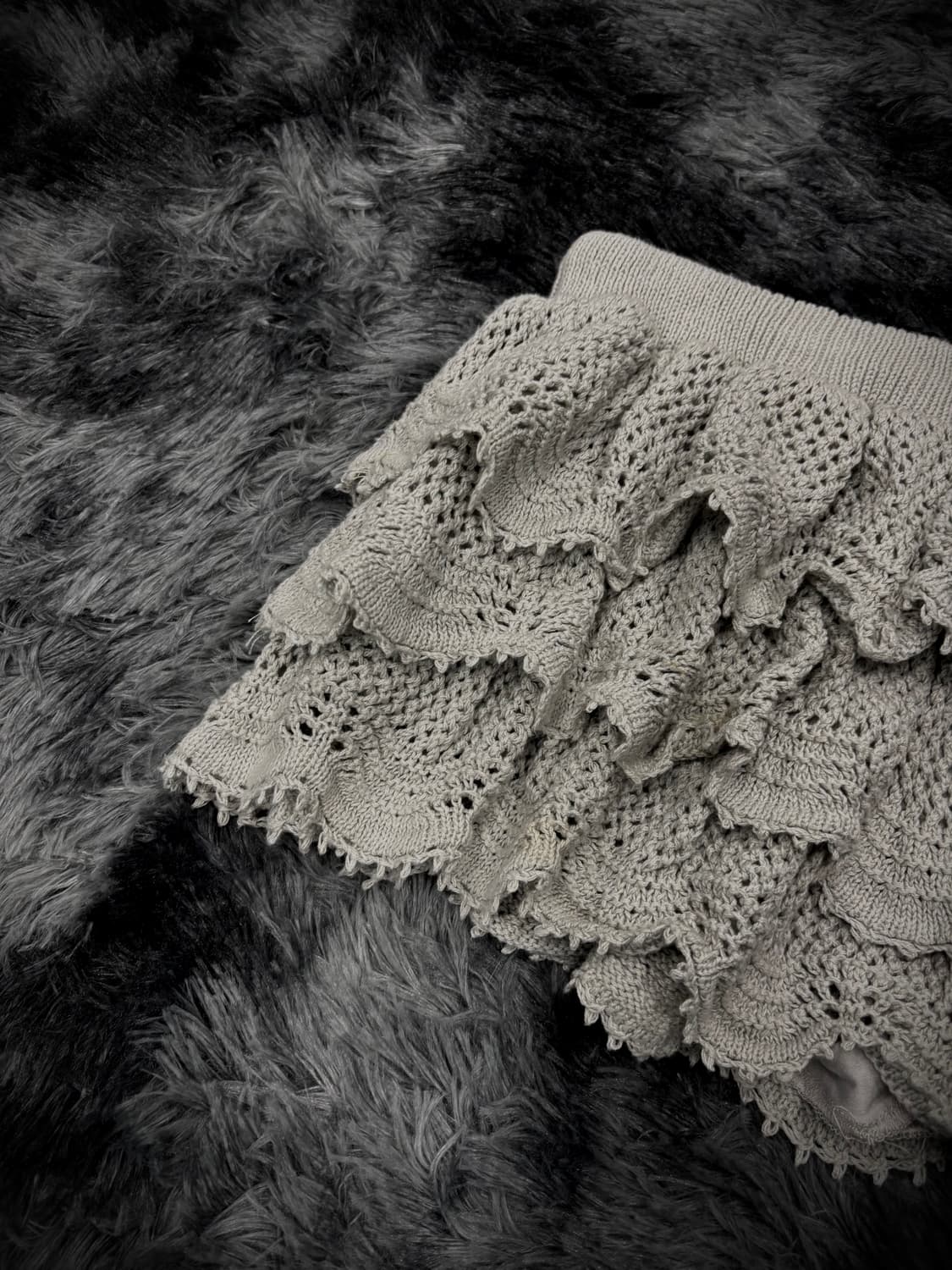 그레이 크로쉐 캉캉 숏스커트 상품이미지3