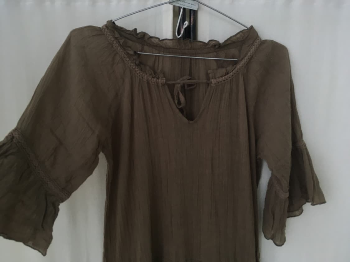 빈티지 모리 브라운 쉬폰 레이어드 캉캉 원피스 상품이미지6