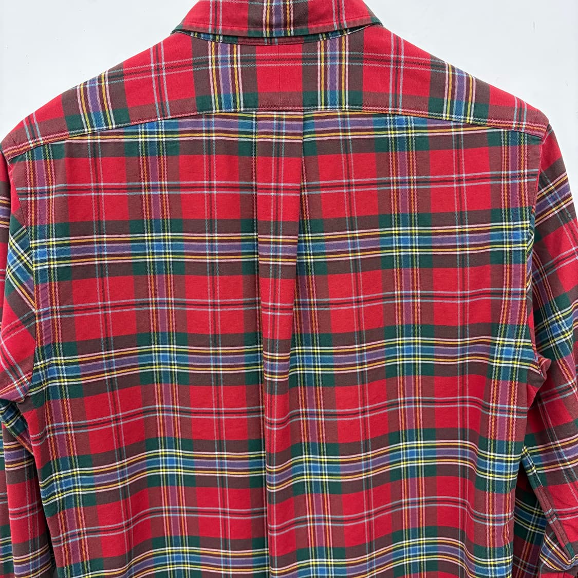 폴로 랄프로렌 레드 타탄 체크 셔츠 남M 상품이미지6