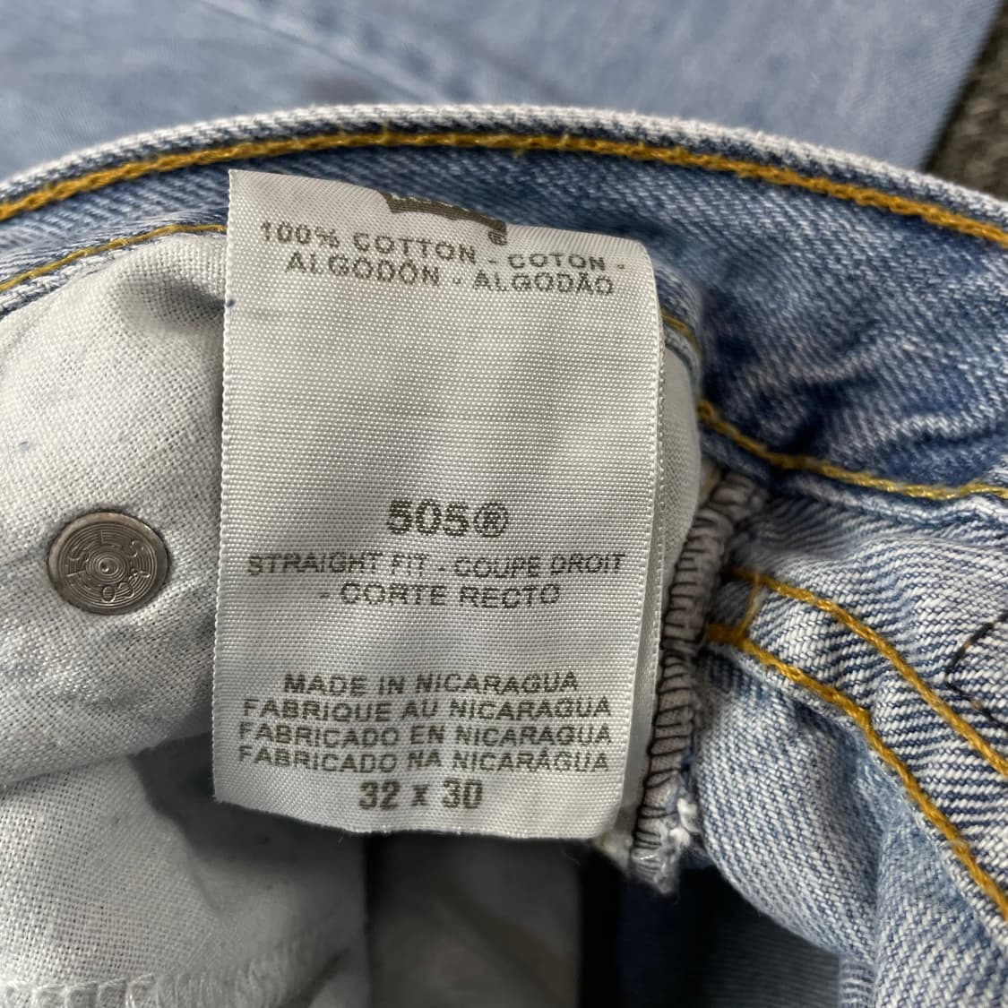(32) 리바이스 505 스트레이트핏 32X30 연청 데님 팬츠 상품이미지4