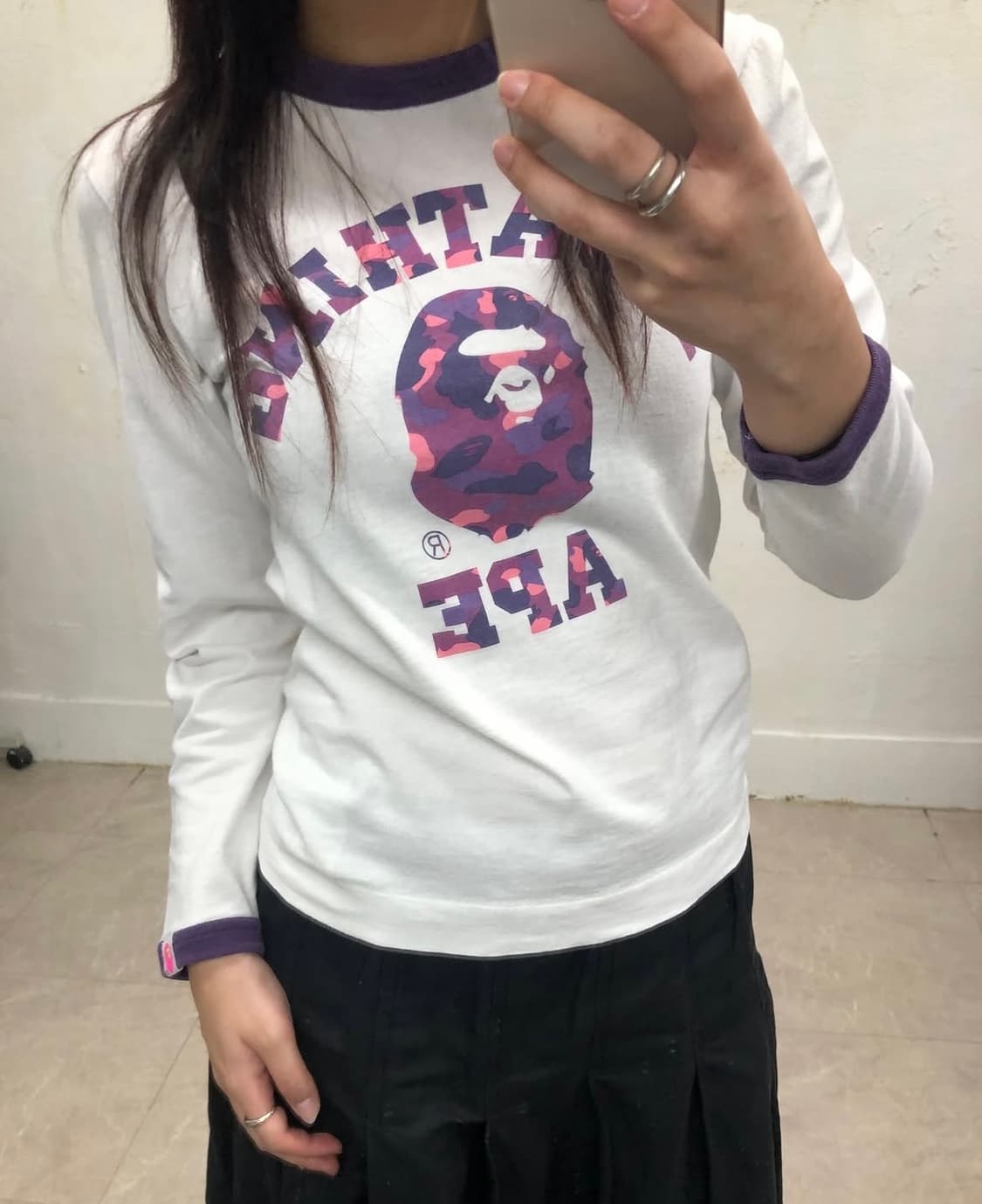 딱붙핏 베이프 링거 롱슬리브 티셔츠 상품이미지1