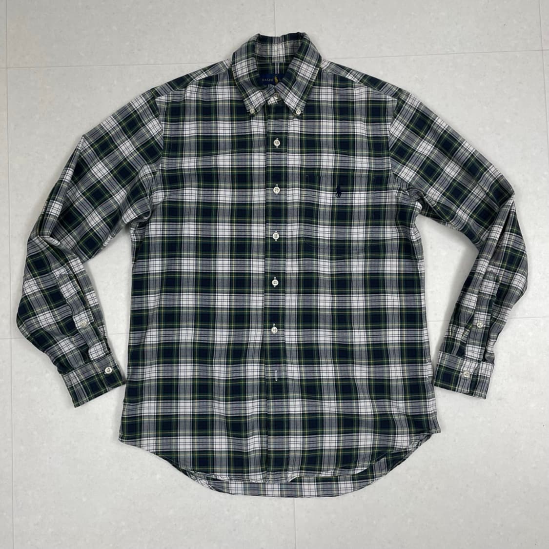 폴로 랄프로렌 그린체크 포켓 옥스포드 셔츠 S 상품이미지1