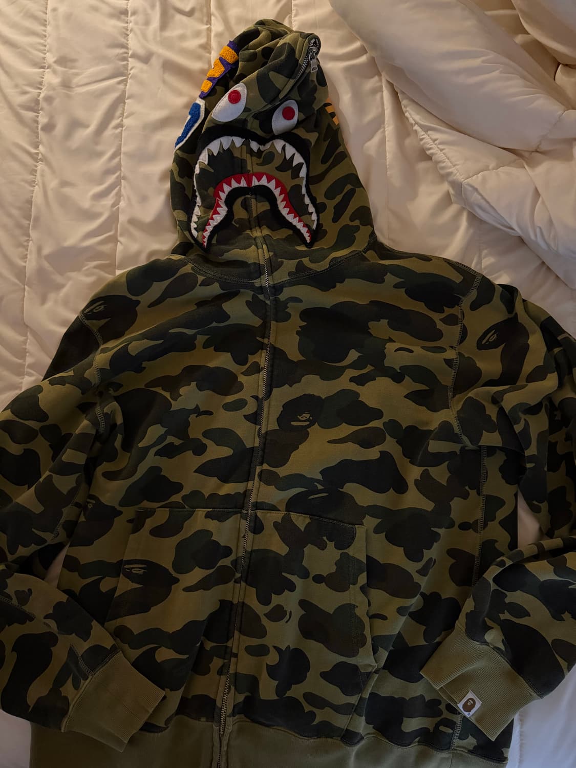 베이프 카모 샤크 후드집업 2XL 정품 상품이미지1