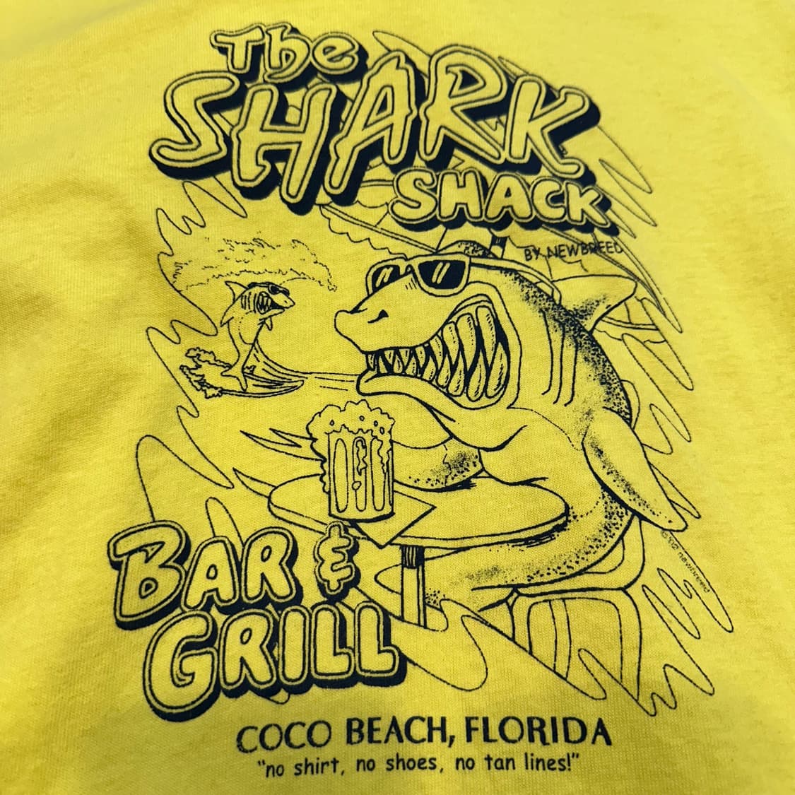 빈티지 옐로우 샤크 링거 반팔티M 상품이미지3