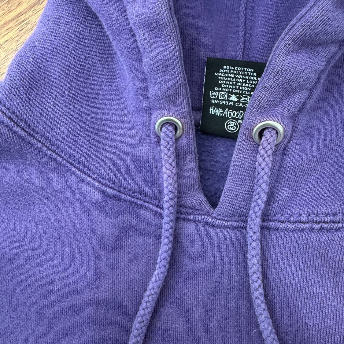 M 스투시 베이직 로고 퍼플 후드 티셔츠  상품이미지7