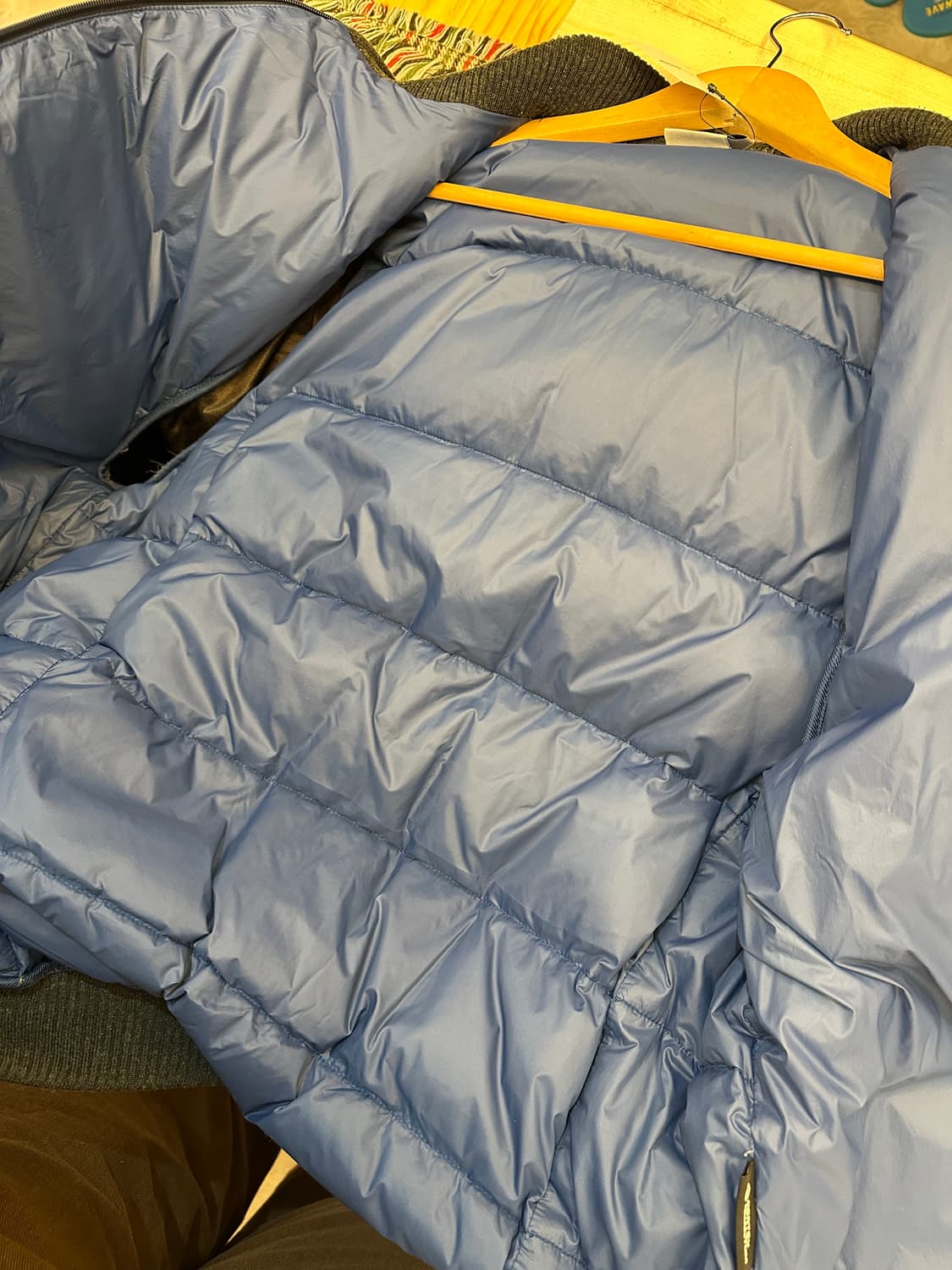 110) 아디다스 니트 슬리브 블루 다운 패딩 점퍼 상품이미지7