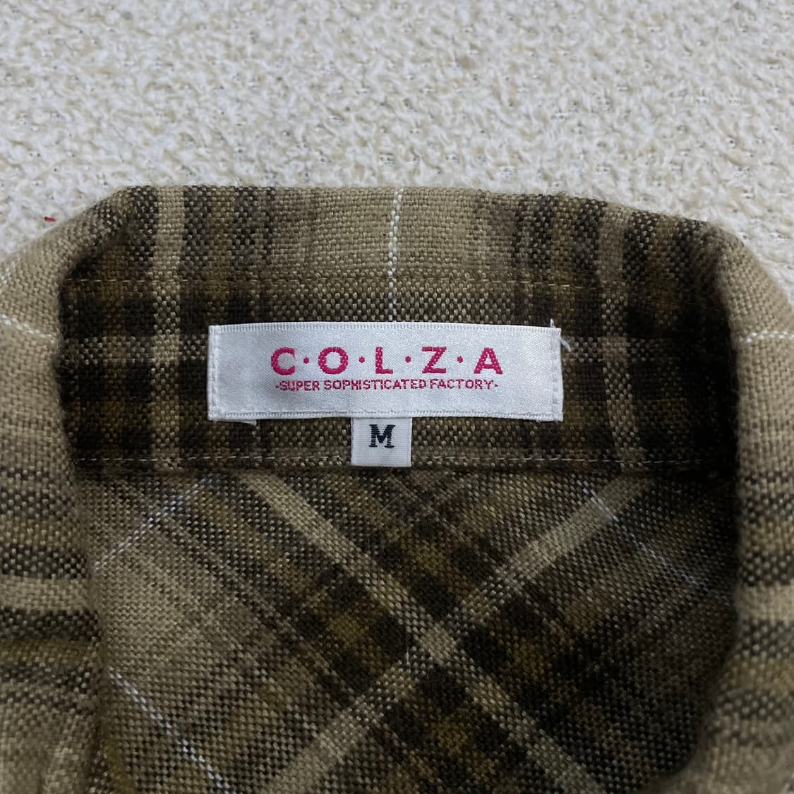 Colza 히피 그런지 플란넬 셔츠 베이지 브라운 상품이미지3