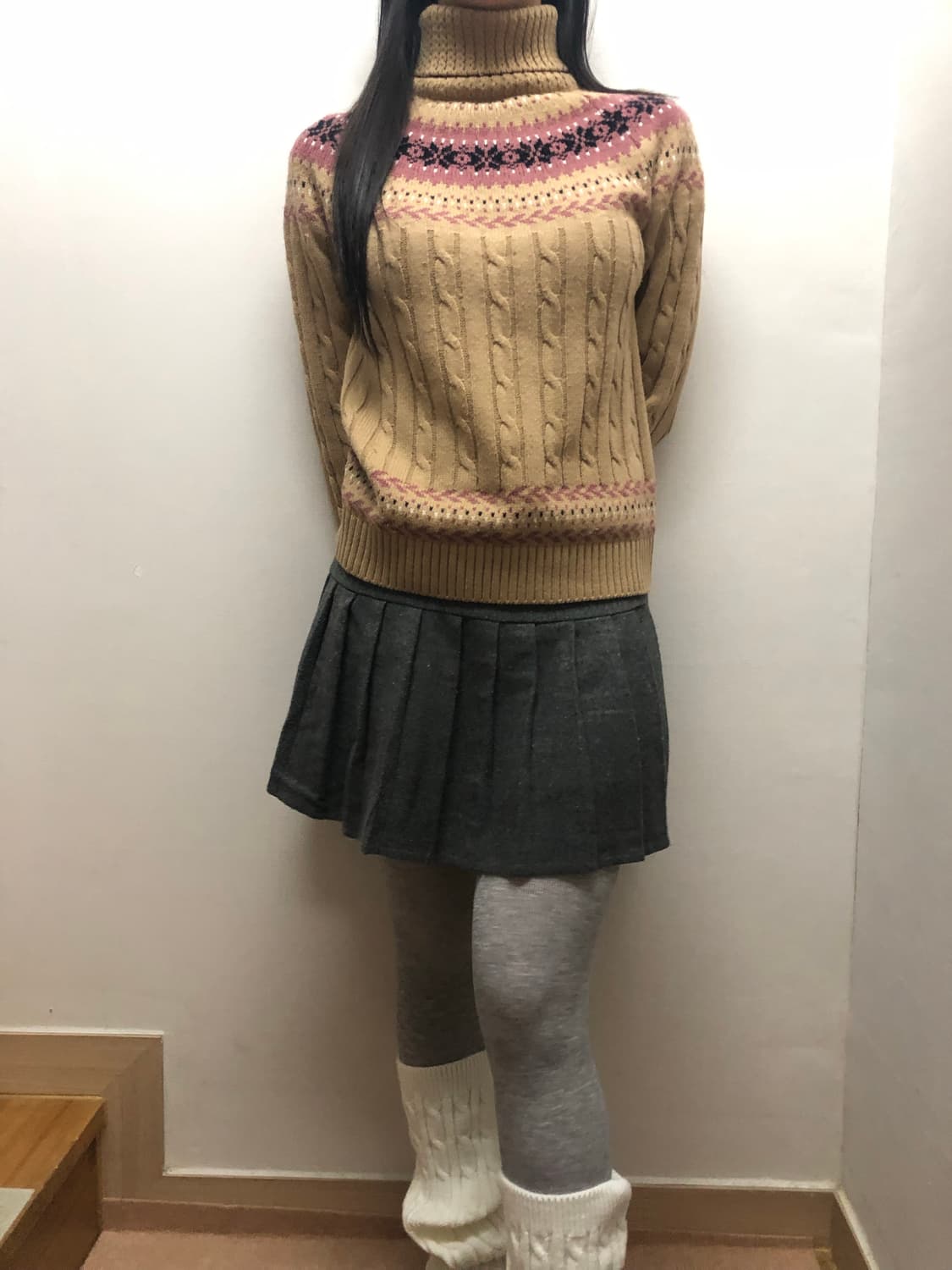 빈티지 그레이 플리츠 미니 스커트 상품이미지6