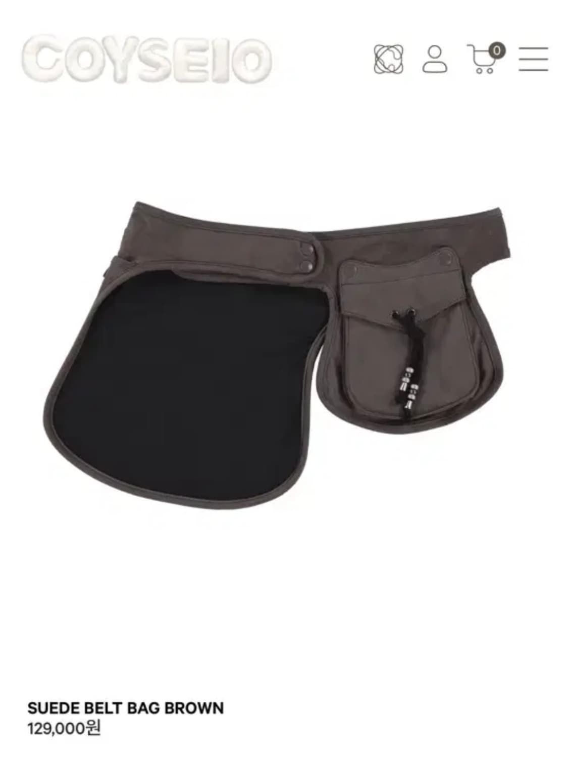 코이세이오 SUEDE BELT BAG BROWN 상품이미지1