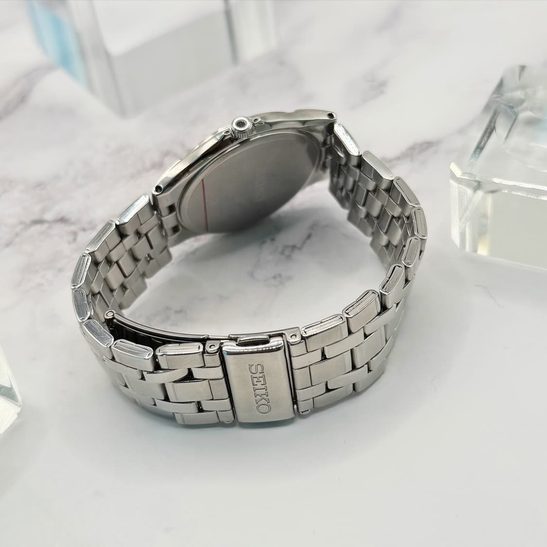 90s00s 빈티지 세이코 화이트 5BAR 기요셰다이얼  브레이슬릿 워치 상품이미지7