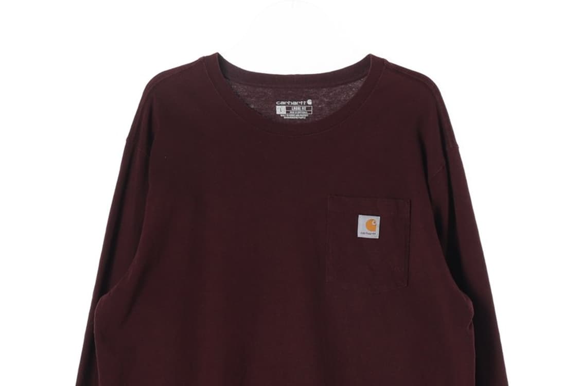 칼하트 K126 루즈핏 포켓 롱슬리브 티셔츠 버건디 L 상품이미지3