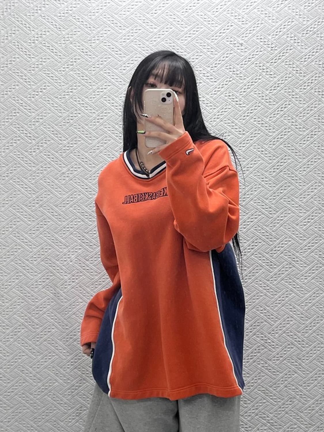 나이키 베스킷볼 레트로 90's 오렌지 맨투맨 XL C08720 상품이미지2