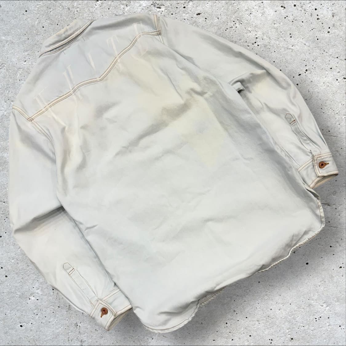 [L] 오프화이트 빈티지 연청 데님 셔츠 C37 상품이미지2