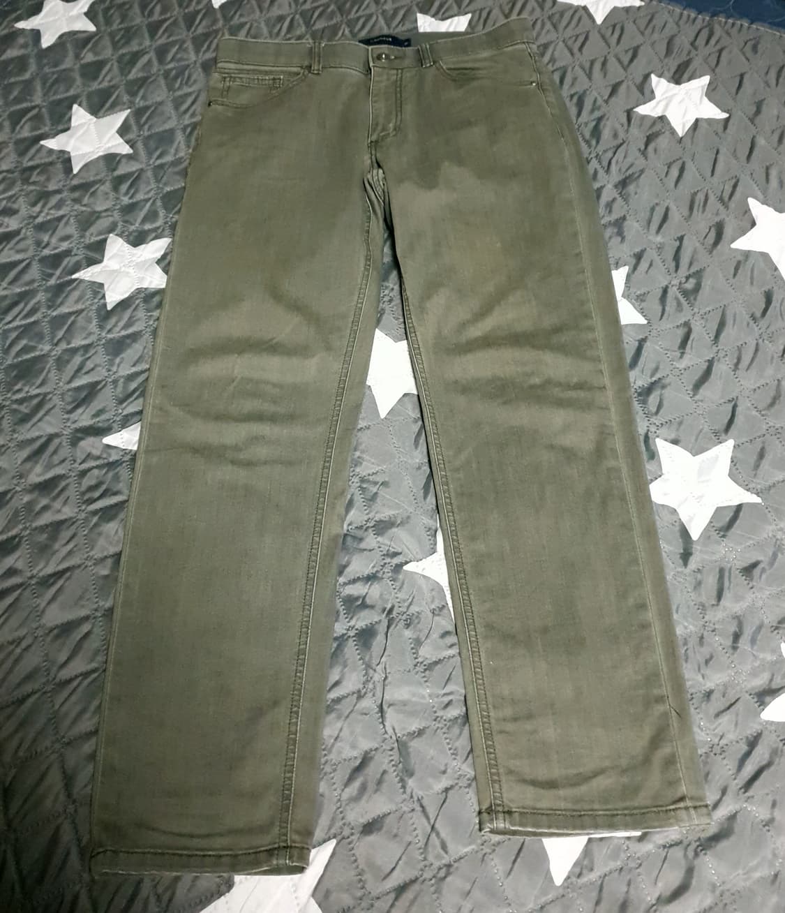 다니엘크레뮤 스판 밴딩 데님팬츠 연카키 (32) 상품이미지1