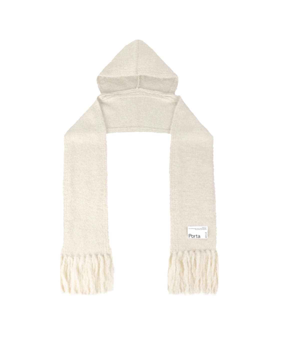 더포르타 로고 라벨 니트 롱 후드 머플러 상품이미지2