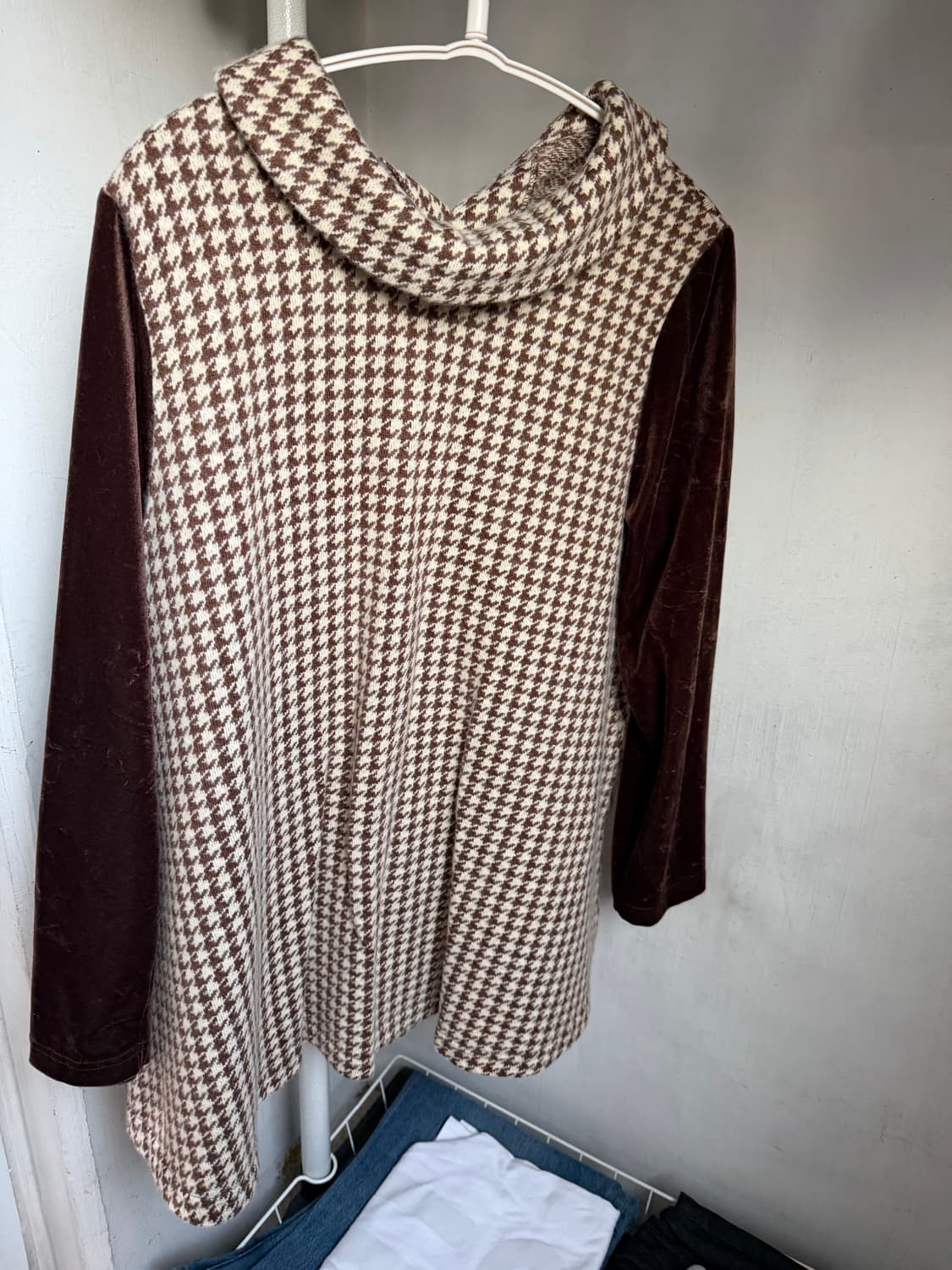 트위드 벨벳 니트 원피스 상품이미지3